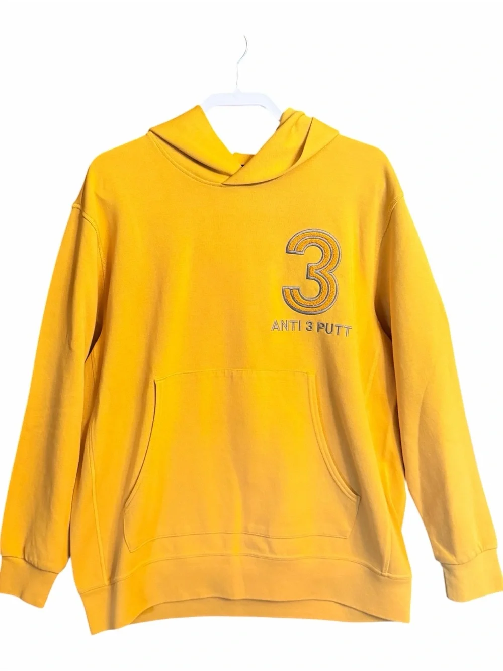 Adidas Anti 3-Putt Hoodie Adicross Golf Mustard Yellow HZ3235 Mens Size Large